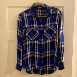 Express plaid button down shirt